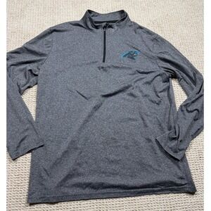Carolina Panthers Track Jacket Mens Large Gray‎ 1/4 Zip NFL Team Activewear